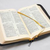 Библия каноническая 057 MZG (чёрная, гибкий переплет Халип на молнии, золотой обрез)