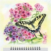 Календарь на спирали микро-трио на 2021 год «Цветы, бабочка. Акварель» (КР29-21006)