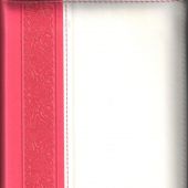Библия каноническая 046 DTZTI (малиновый-белый, с вертикальным орнаментом, на молнии, указатели)