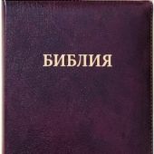 Библия каноническая 077 zti (бордо металлик, на молнии, золотой обрез, натуральн. кожа)