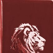 Библия каноническ 055ztig (рециклированная кожа, бордо, золотой лев, на молн, зол. обр, краев.ук)